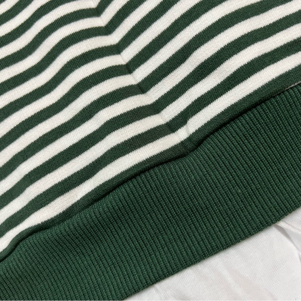 CALI BE Women’s Small Green/ White Striped Layer Look Pullover NWT. - Picture 6 of 8